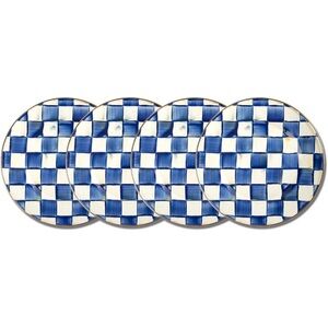 MacKenzie-Childs Blue and White Checkered Plates